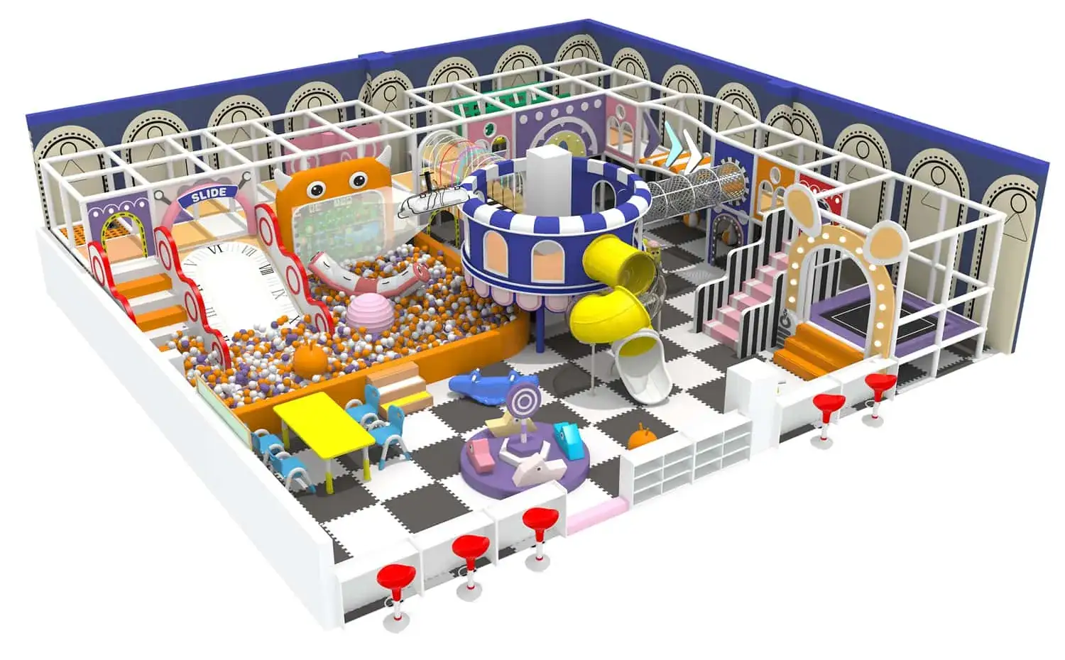 Colorful Series Family Fun Theme Indoor Naughty Castle Children's Park HD-TTB109