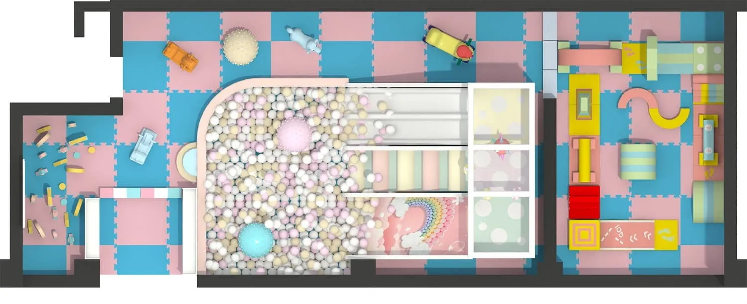 Colorful series macaron theme indoor naughty castle children's playground HD-TTB104