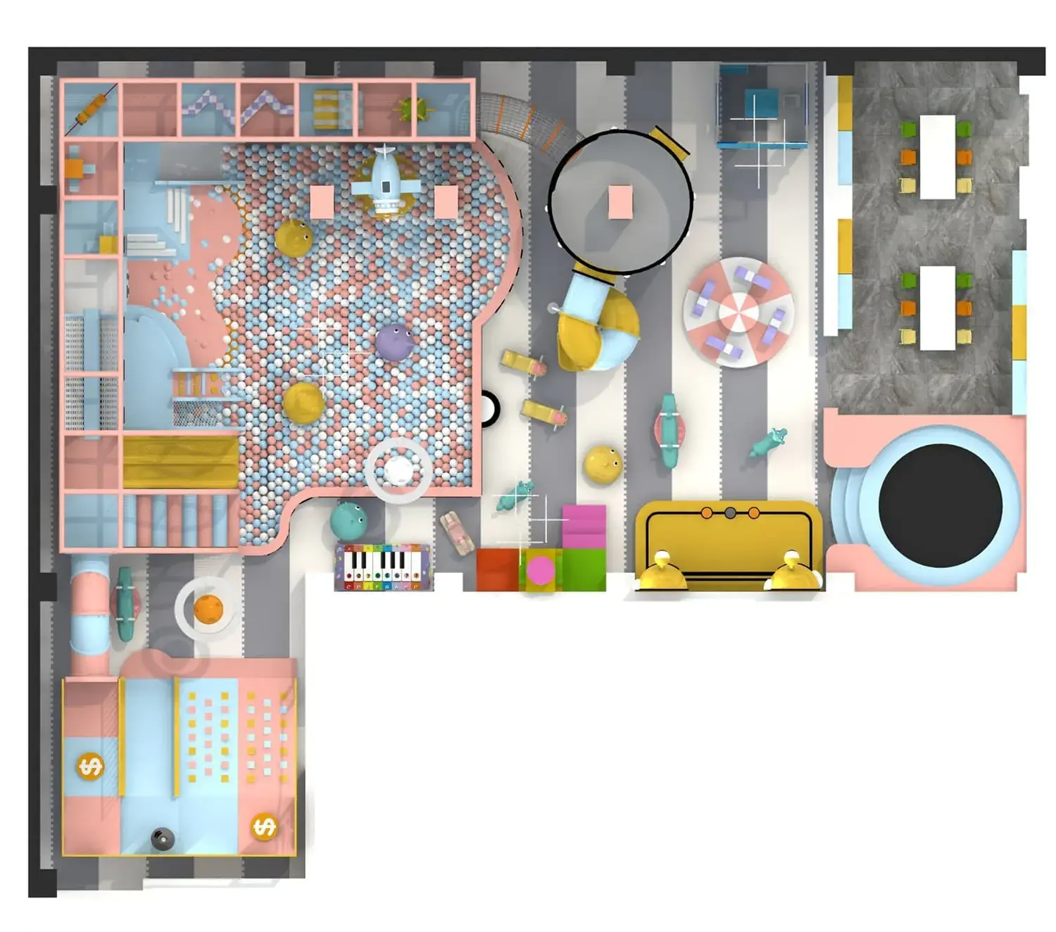 Colorful series macaron theme indoor naughty castle children's playground HD-TTB095
