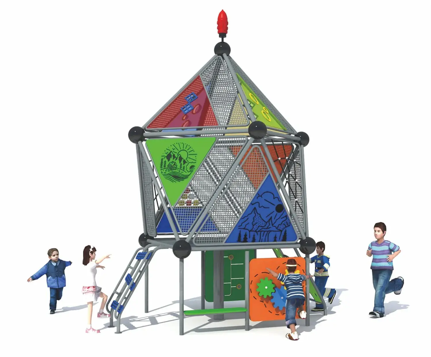 Customized Theme Park Clock Tower Slide HD-DZT123