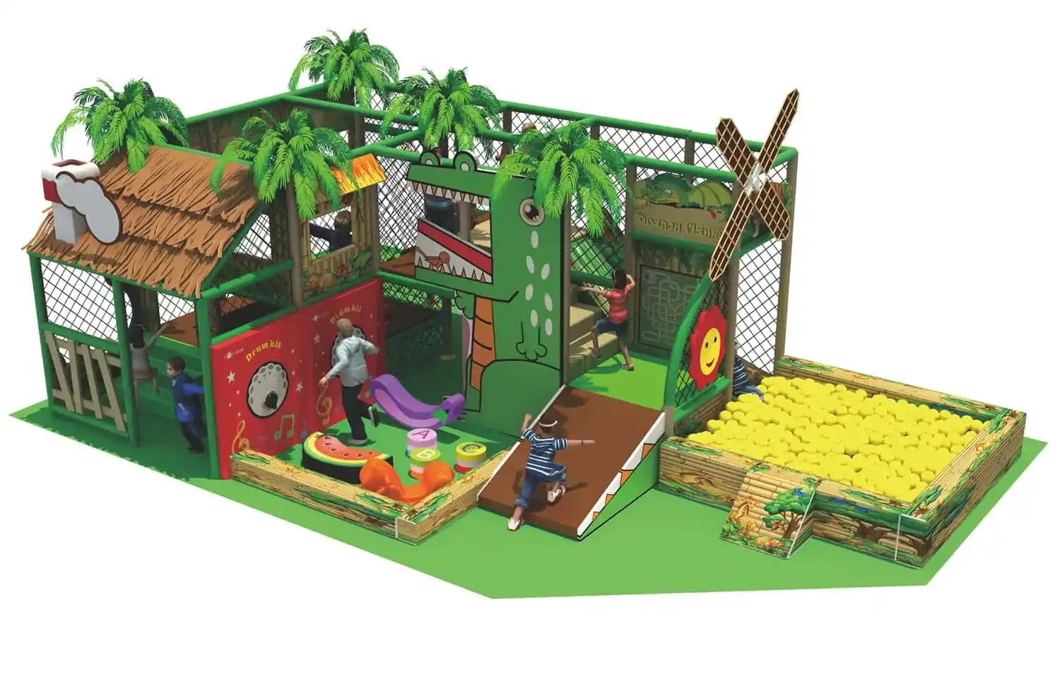Nature Series Slide Trampoline Indoor Play Castle Children's Park HD-TTB145