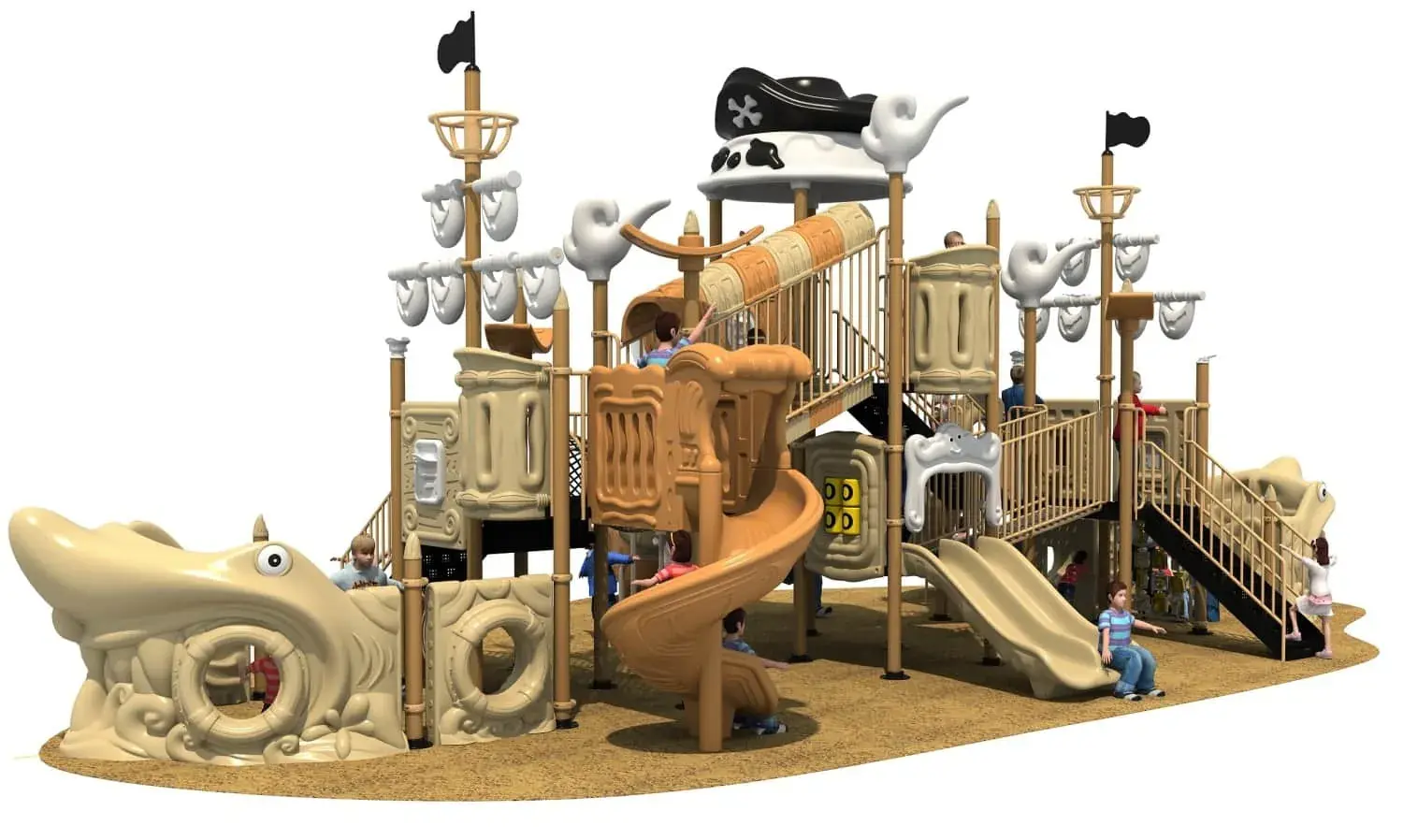 Pirate Ship HD-HDD018 - Children's Slide Slide Combination
