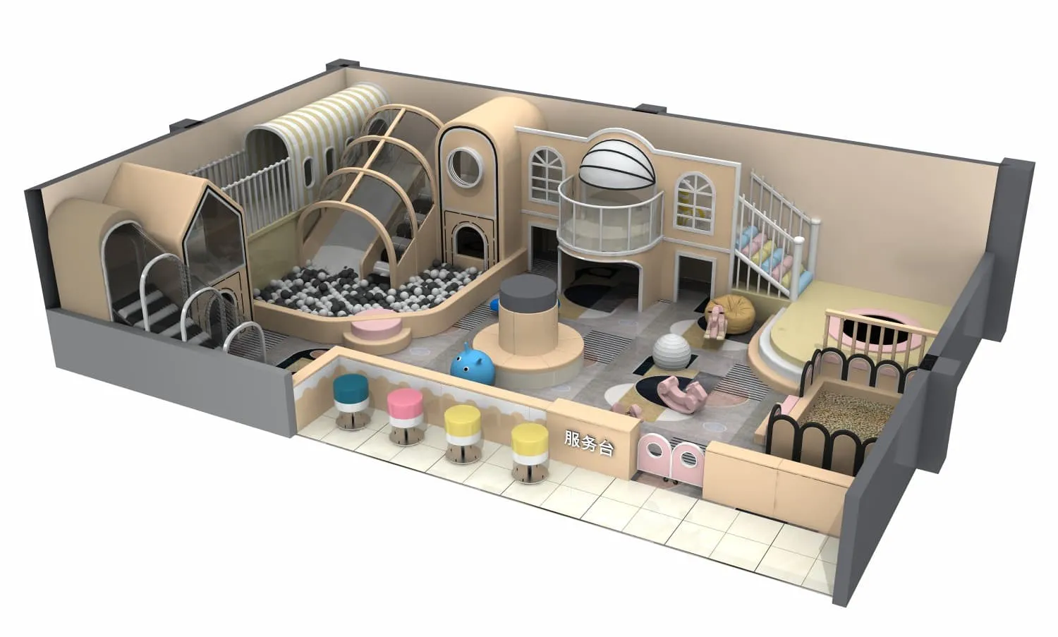 Indoor Naughty Castle Children's Playground HD-TTB074