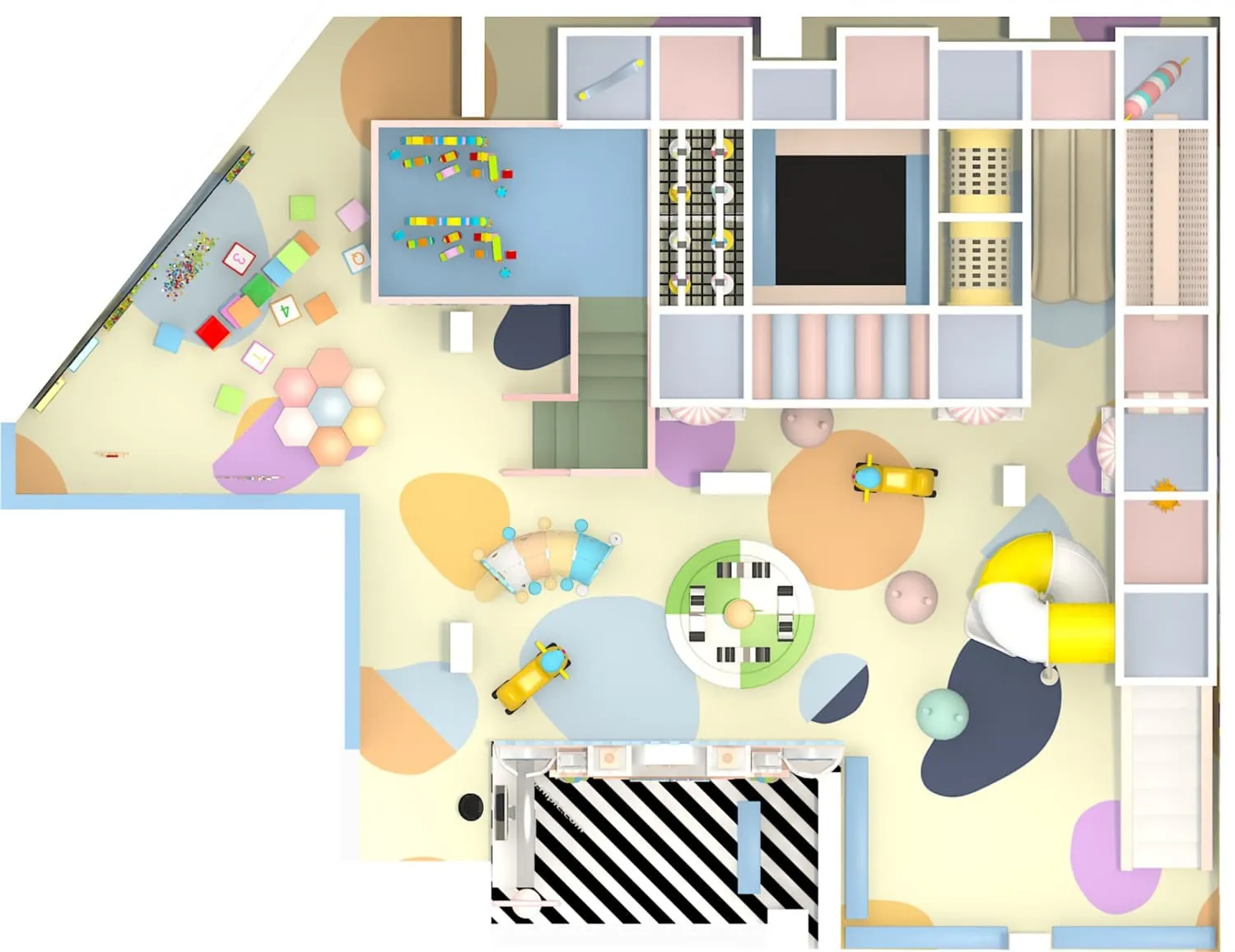 Colorful series macaron theme indoor naughty castle children's playground HD-TTB097