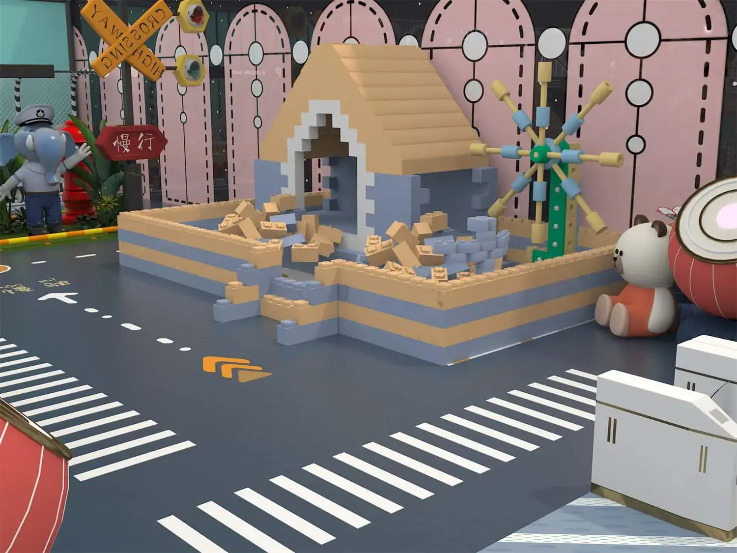 Colorful Series Family Fun Theme Indoor Naughty Castle Children's Park HD-TTB091