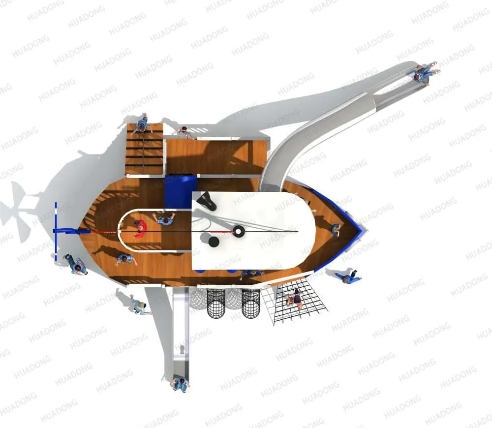 Wooden Pirate Ship HD-MHD009 - Children's Slide Slide Combination