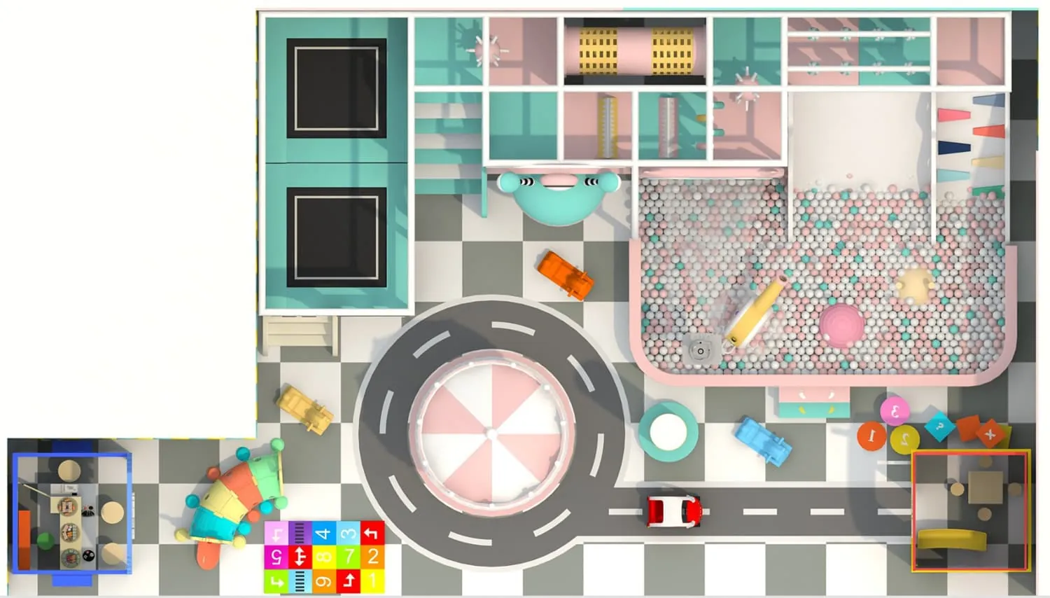 Colorful series macaron theme indoor naughty castle children's playground HD-TTB092