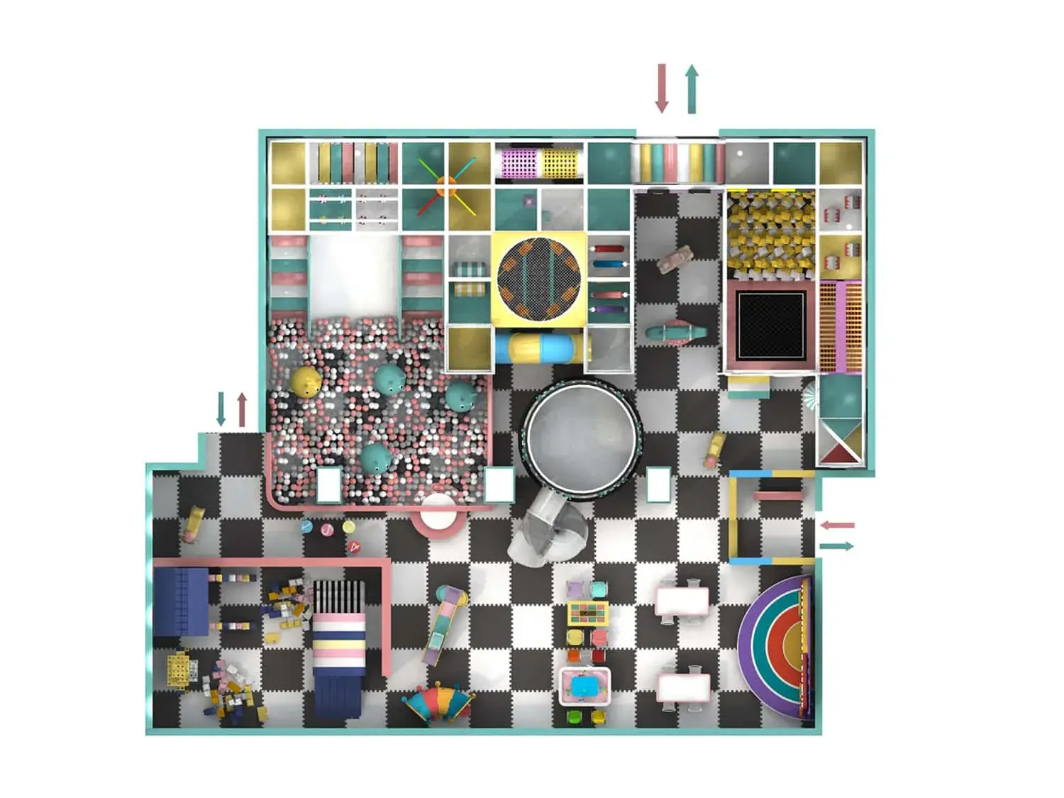 Colorful Series Family Fun Theme Indoor Naughty Castle Children's Park HD-TTB109