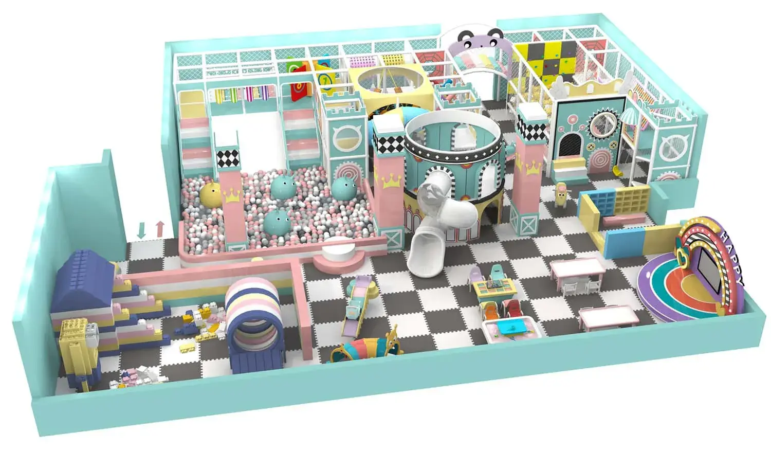 Colorful Series Family Fun Theme Indoor Naughty Castle Children's Park HD-TTB109