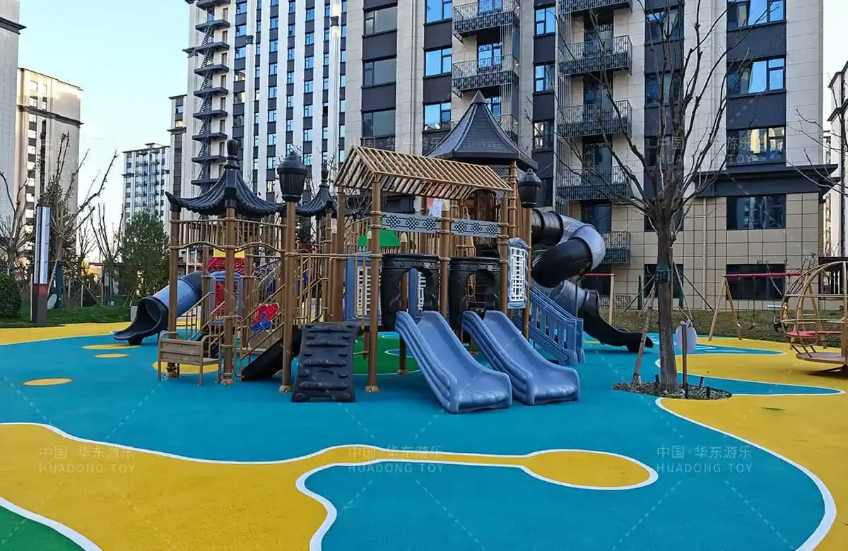 The grand completion of the traditional Chinese-style children's park at Taiyuan Jiaokong Zhidi Longjinyuan has been successfully achieved.