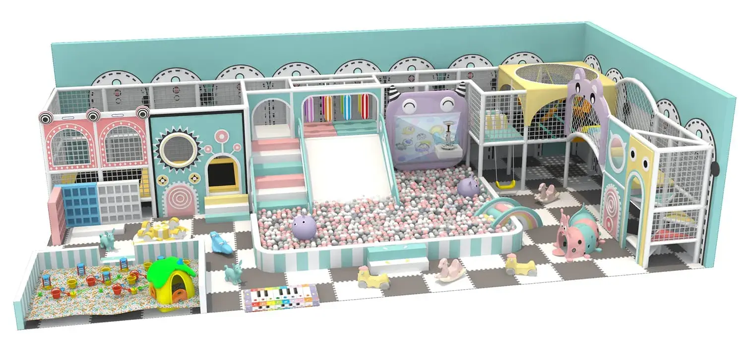 Colorful series macaron theme indoor naughty castle children's playground HD-TTB093