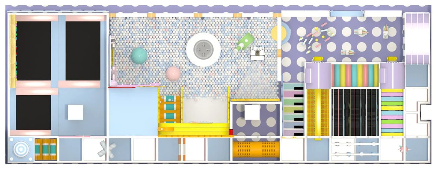 Colorful Series Family Fun Theme Indoor Naughty Castle Children's Park HD-TTB099