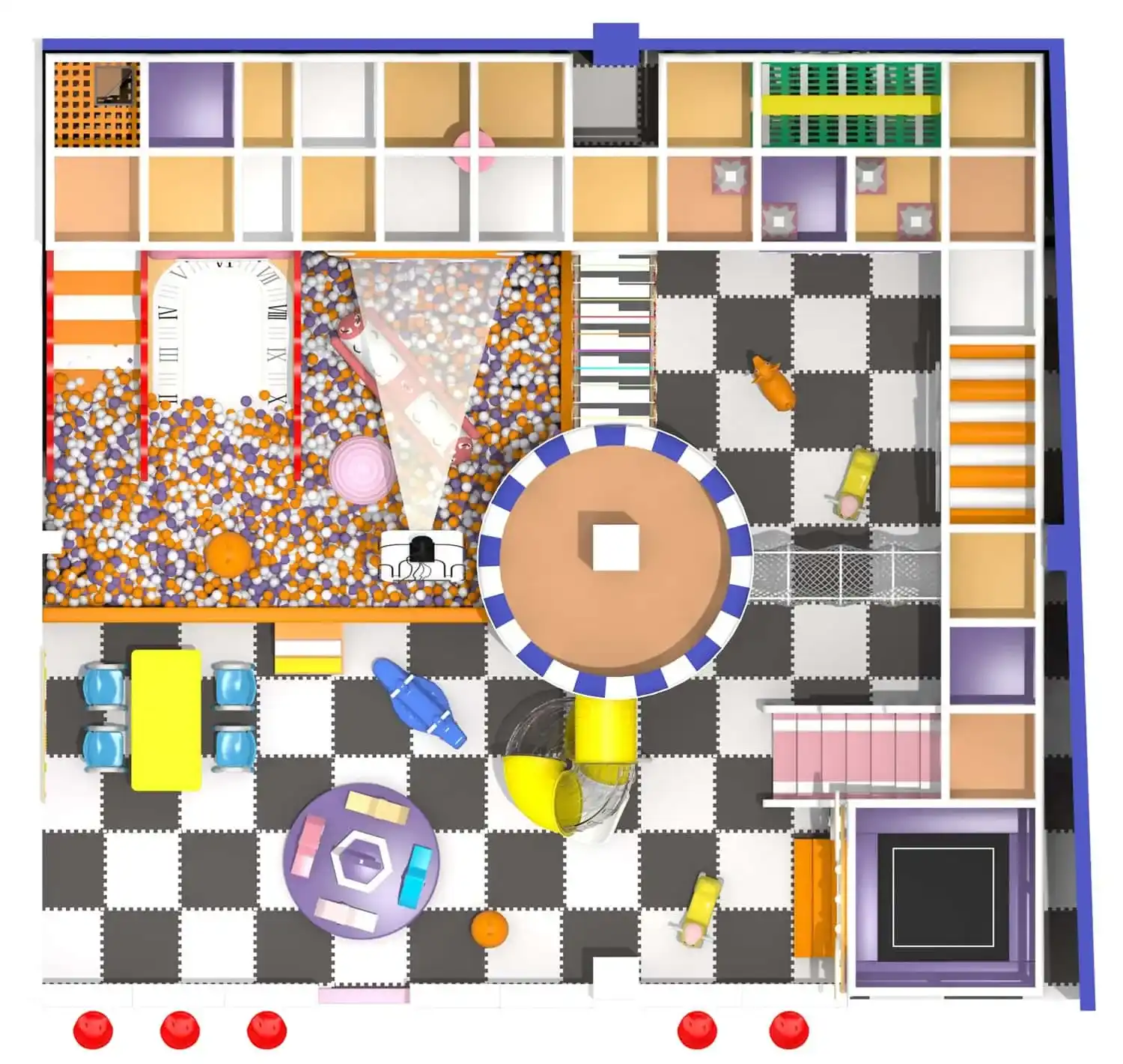 Colorful Series Family Fun Theme Indoor Naughty Castle Children's Park HD-TTB109