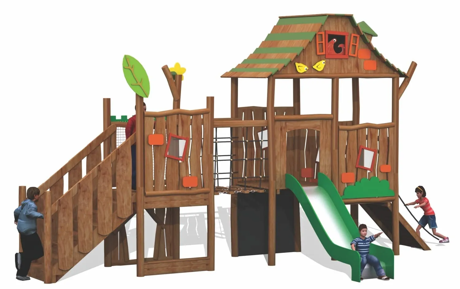 HuaDongPlay Amusement Wooden Forest Manor Theme Children's Amusement Park HD-MLY005