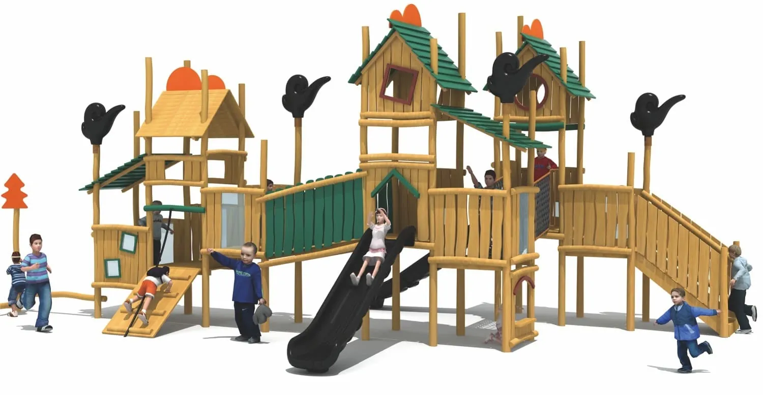 HuaDongPlay Amusement Wooden Forest Manor Theme Children's Amusement Park HD-MLY004