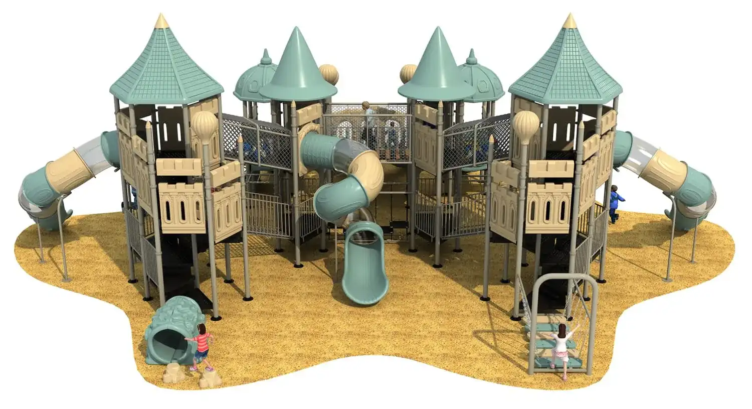European-Korean Castle HD-HOH019 - Children‘s Slide Slide Combination