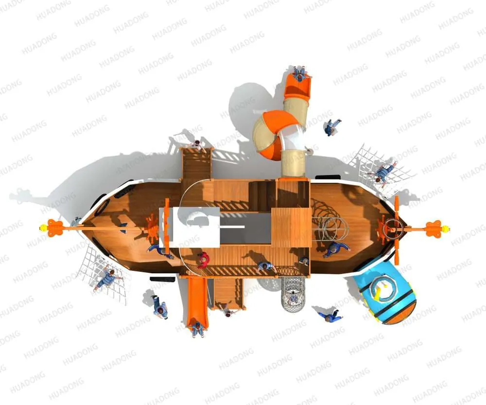 Wooden Pirate Ship HD-MHD010 - Children's Slide Slide Combination