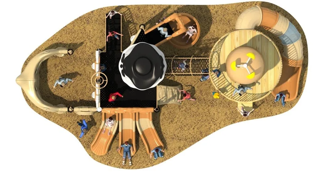 Pirate Ship HD-HDD001 - Children's Slide Slide Combination