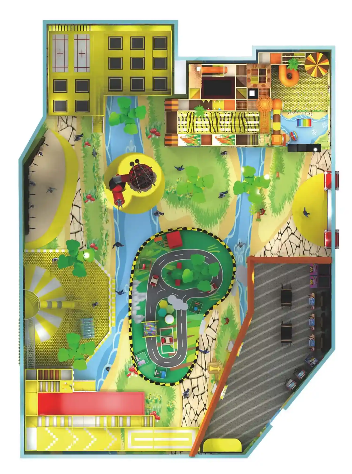 Nature Series Trampoline Slide Indoor Playground for Kids HD-TTB150