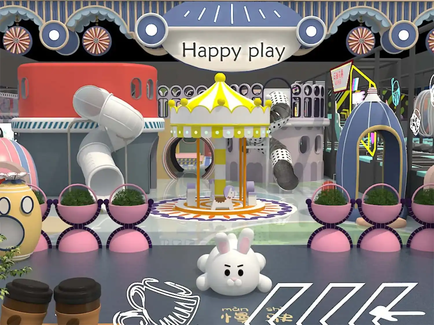 Colorful Series Family Fun Theme Indoor Naughty Castle Children's Park HD-TTB091