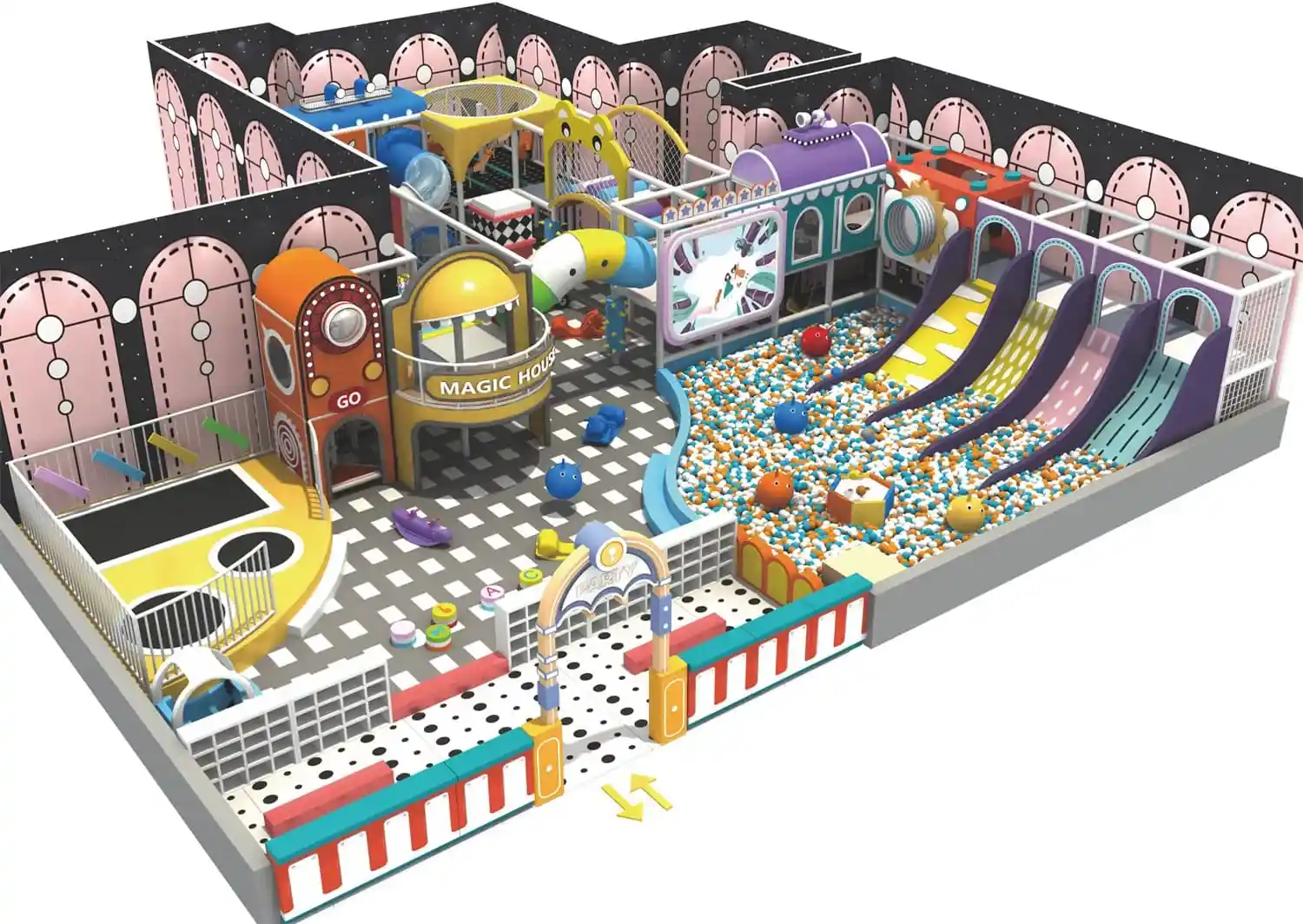 Tech World Series Indoor Naughty Castle Playground HD-TTB078