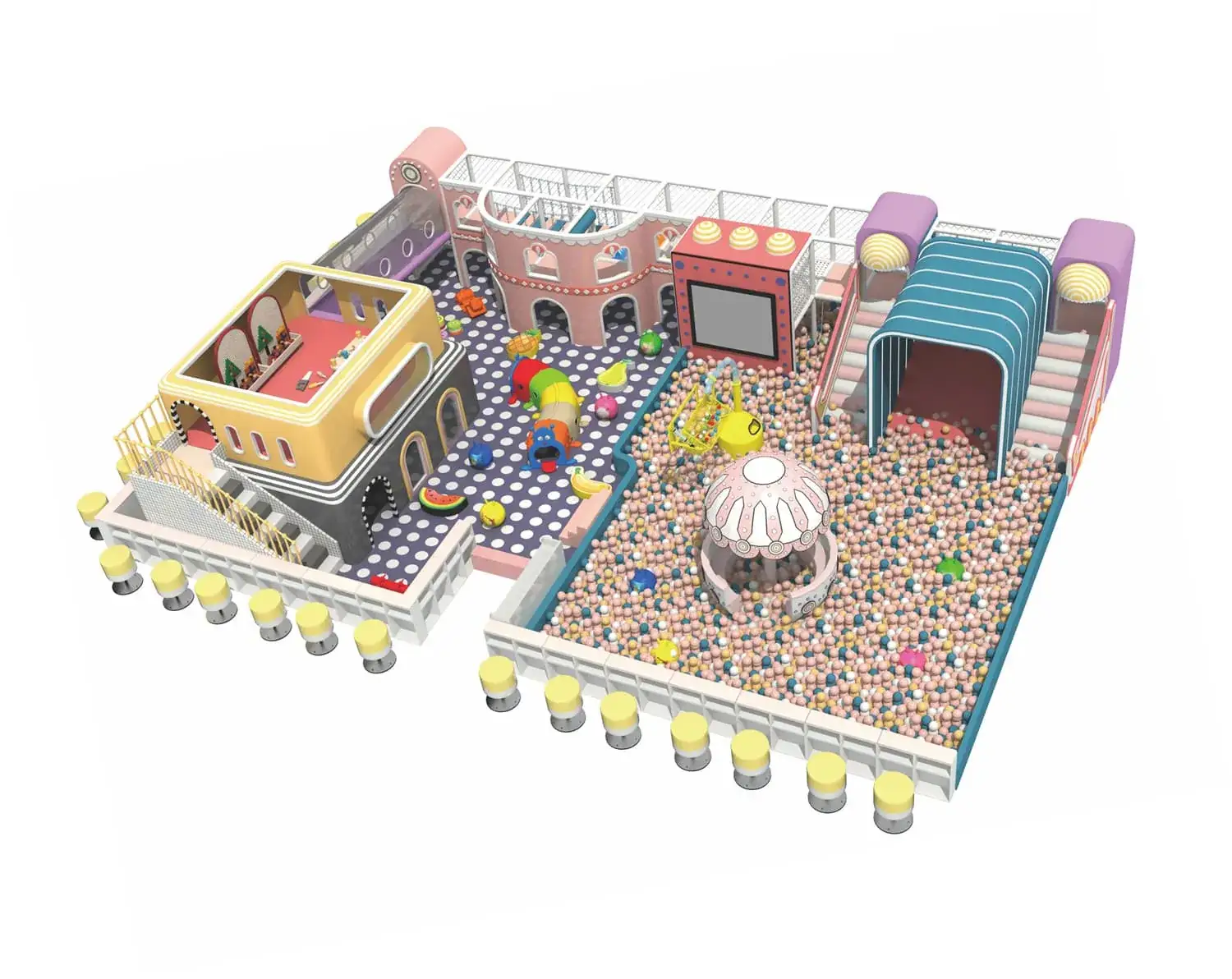 Colorful Series Family Fun Theme Indoor Naughty Castle Children's Park HD-TTB099