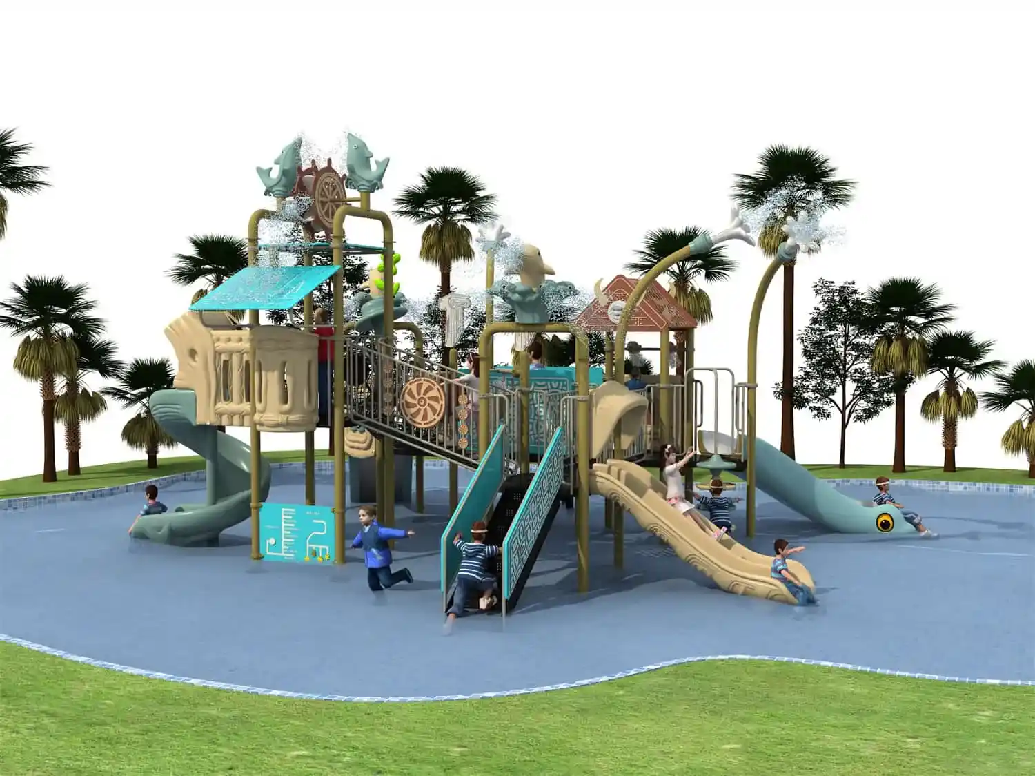 Water Park HD-LSH033 - Children‘s Slide Slide Combination