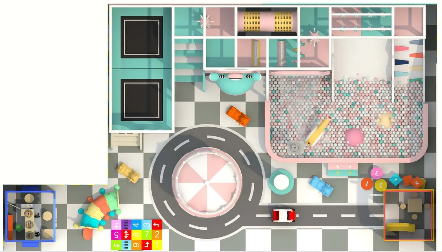 Colorful Series Family Fun Theme Indoor Naughty Castle Children's Park HD-TTB107