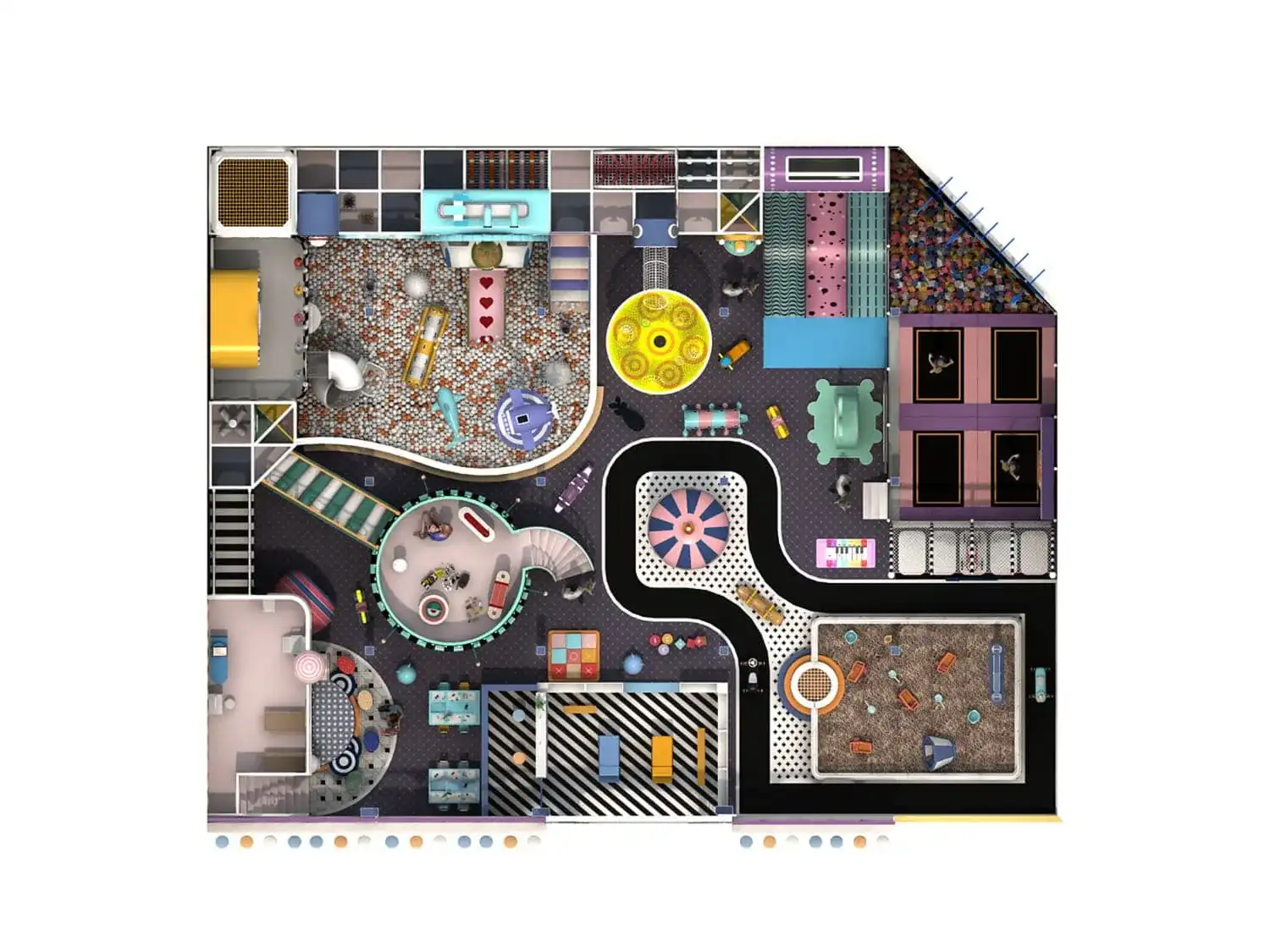 Tech World Series Indoor Naughty Castle Trampoline Playground HD-TTB126