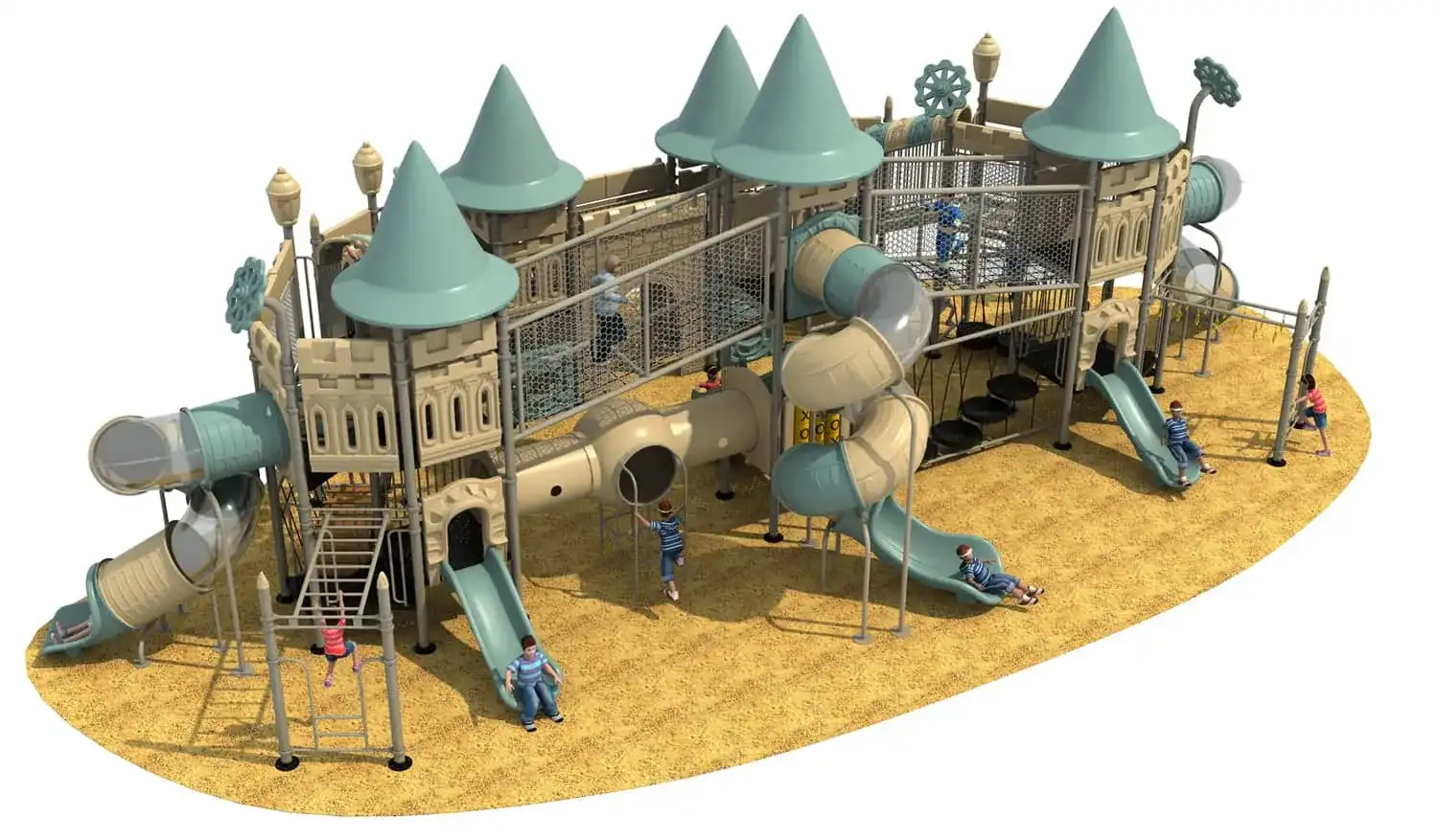European-Korean Castle HD-HOH020 - Children‘s Slide Slide Combination