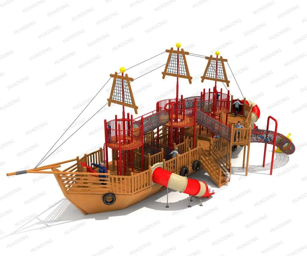 Wooden Pirate Ship HD-MHD006 - Children's Slide Slide Combination