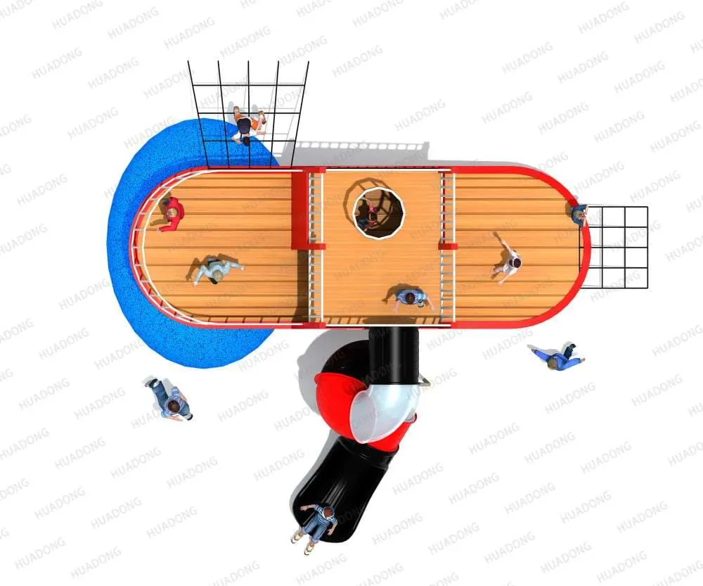 Wooden Pirate Ship HD-MHD002 - Children's Slide Slide Combination