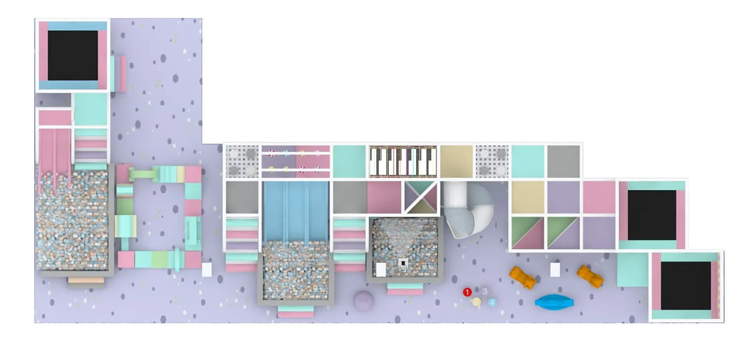 Colorful series macaron theme indoor naughty castle children's playground HD-TTB100