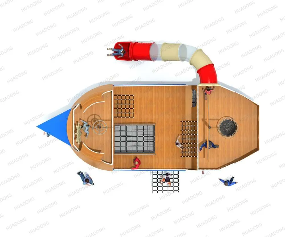Wooden Pirate Ship HD-MHD003 - Children's Slide Slide Combination