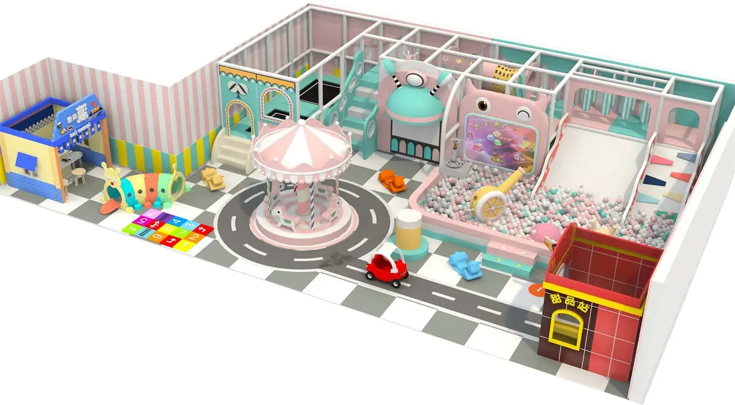 Colorful Series Family Fun Theme Indoor Naughty Castle Children's Park HD-TTB107