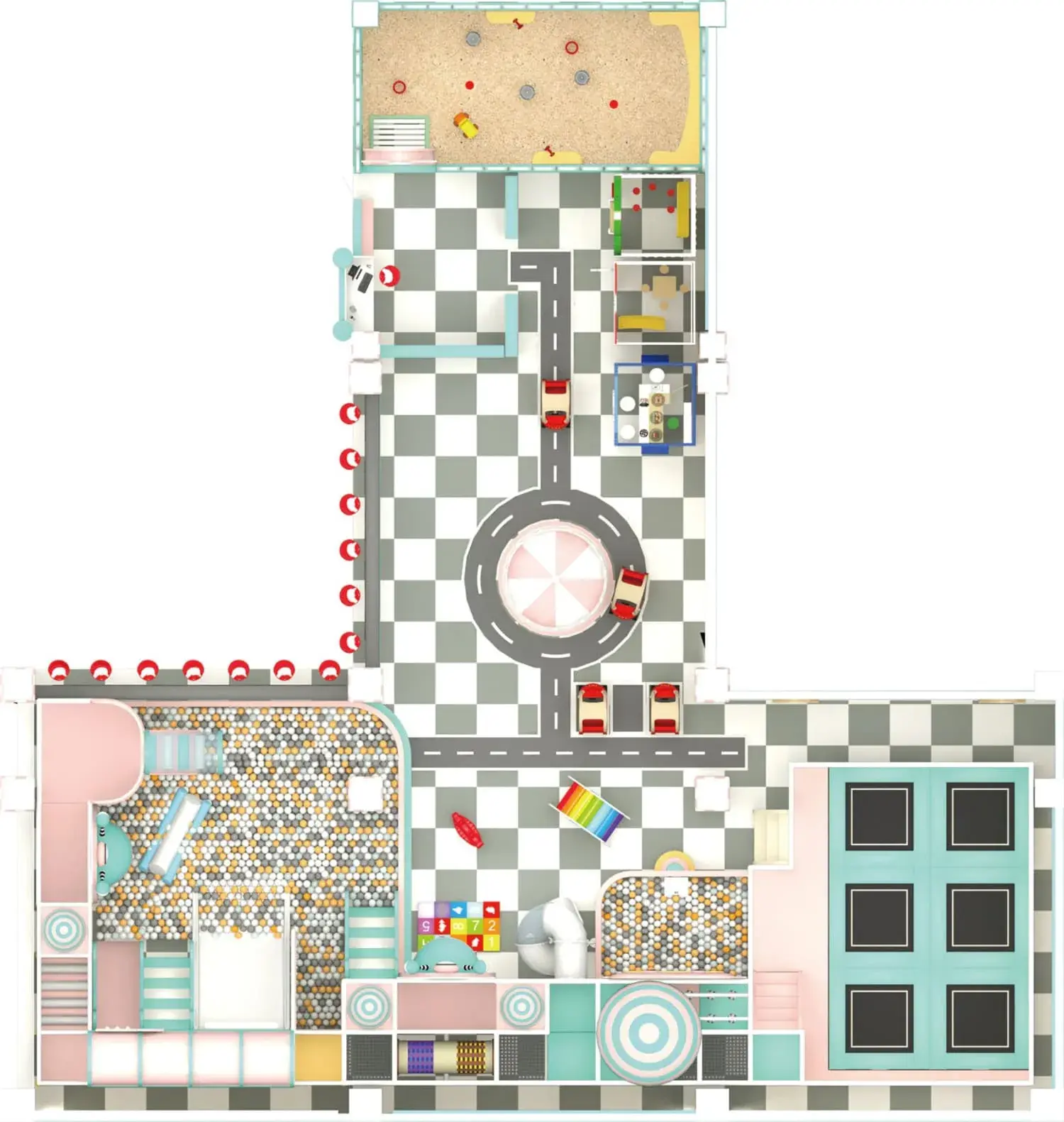 Colorful series macaron theme indoor naughty castle children's playground HD-TTB101