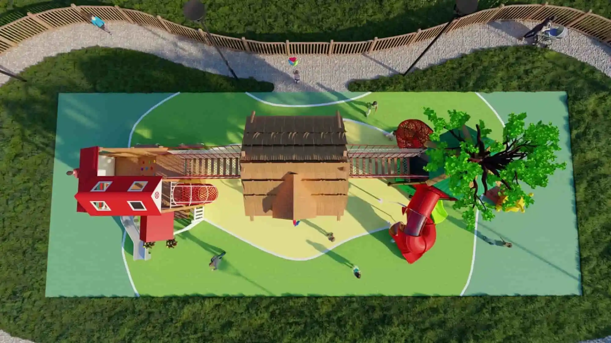 Wooden Non-Standard Custom Boardwalk Theme Children's Playground Landscape Design HD-MLY009