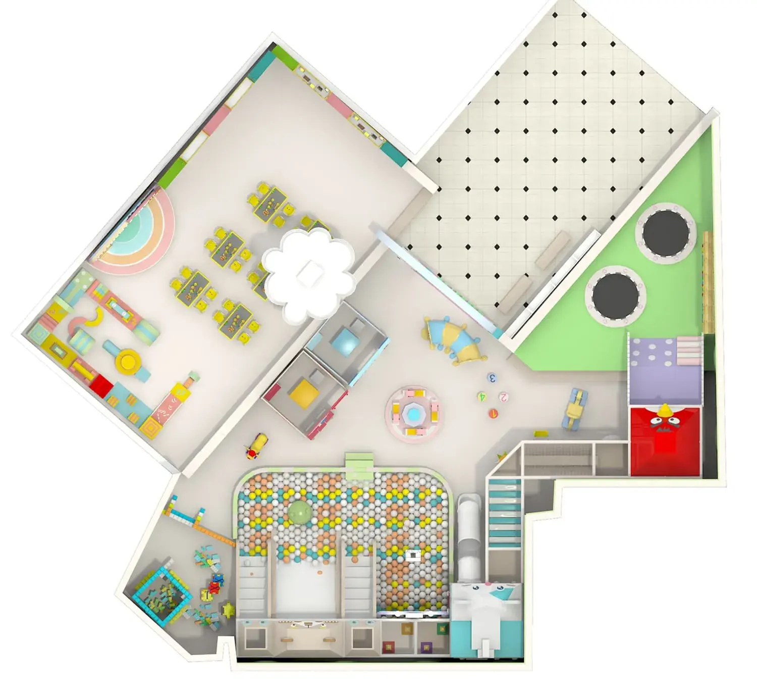 Colorful series macaron theme indoor naughty castle children's playground HD-TTB094