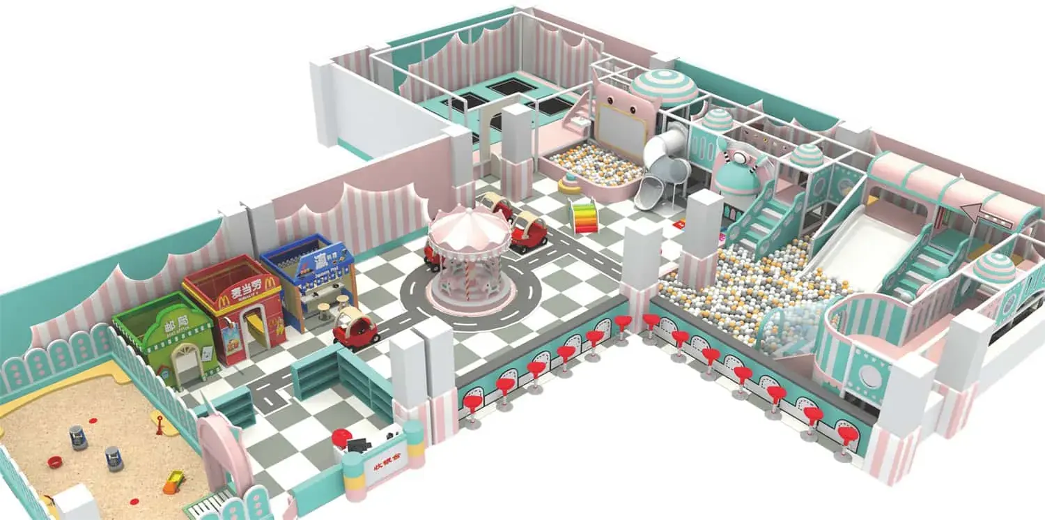 Colorful Series Family Fun Theme Indoor Naughty Castle Children's Park HD-TTB105