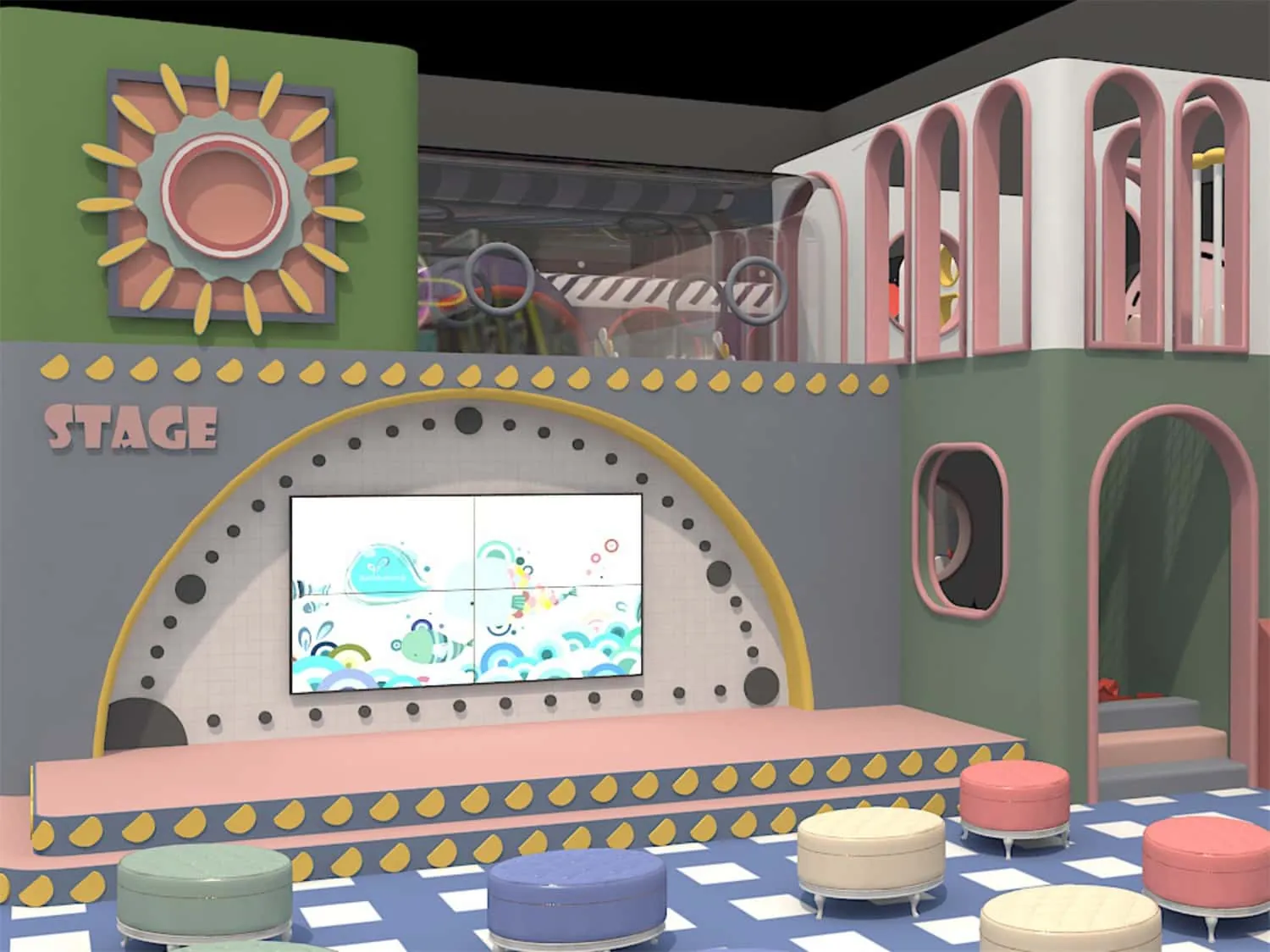 Colorful Series Family Fun Theme Indoor Naughty Castle Children's Park HD-TTB091