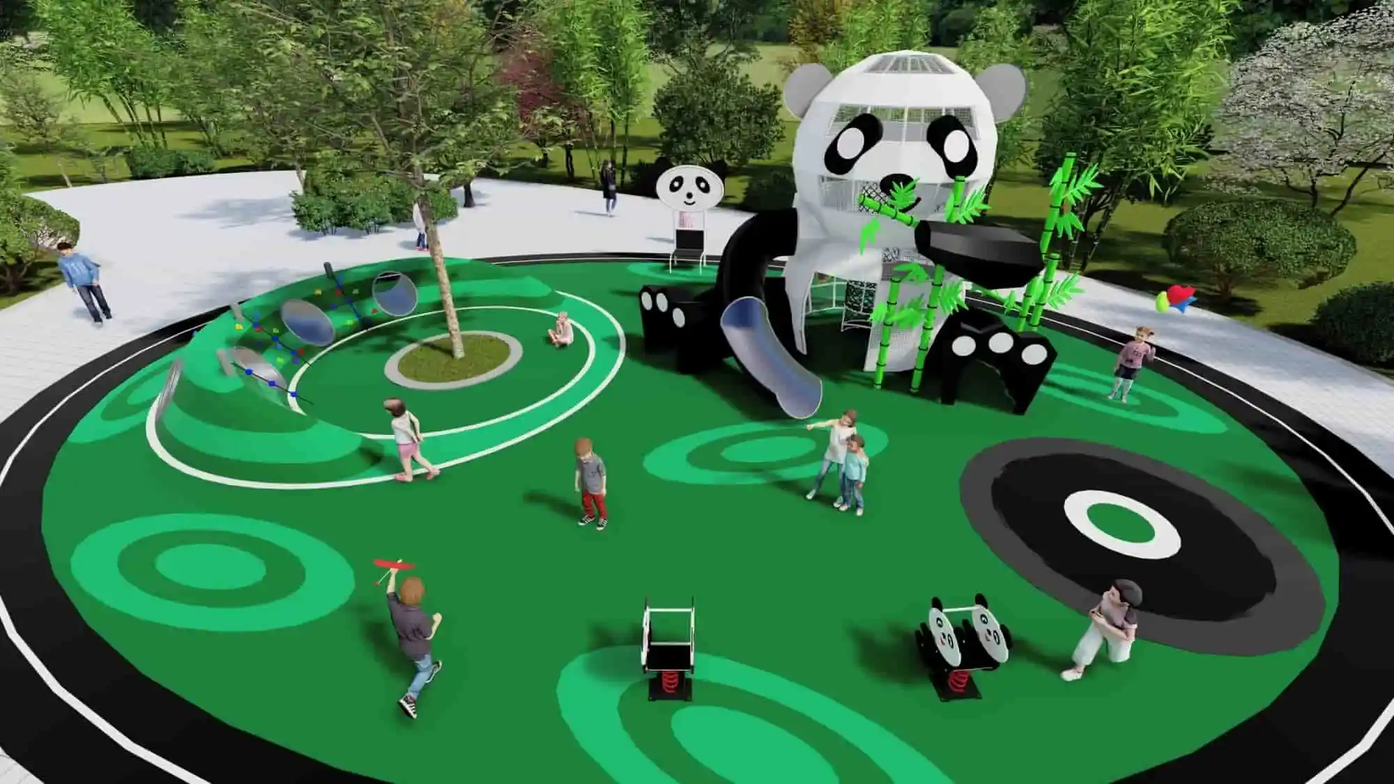Giant Panda Theme Park HD-QXM026 Children's Slide Slide Combination