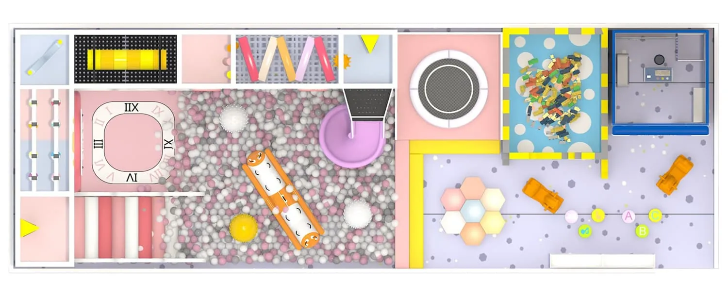 Colorful series macaron theme indoor naughty castle children's playground HD-TTB100