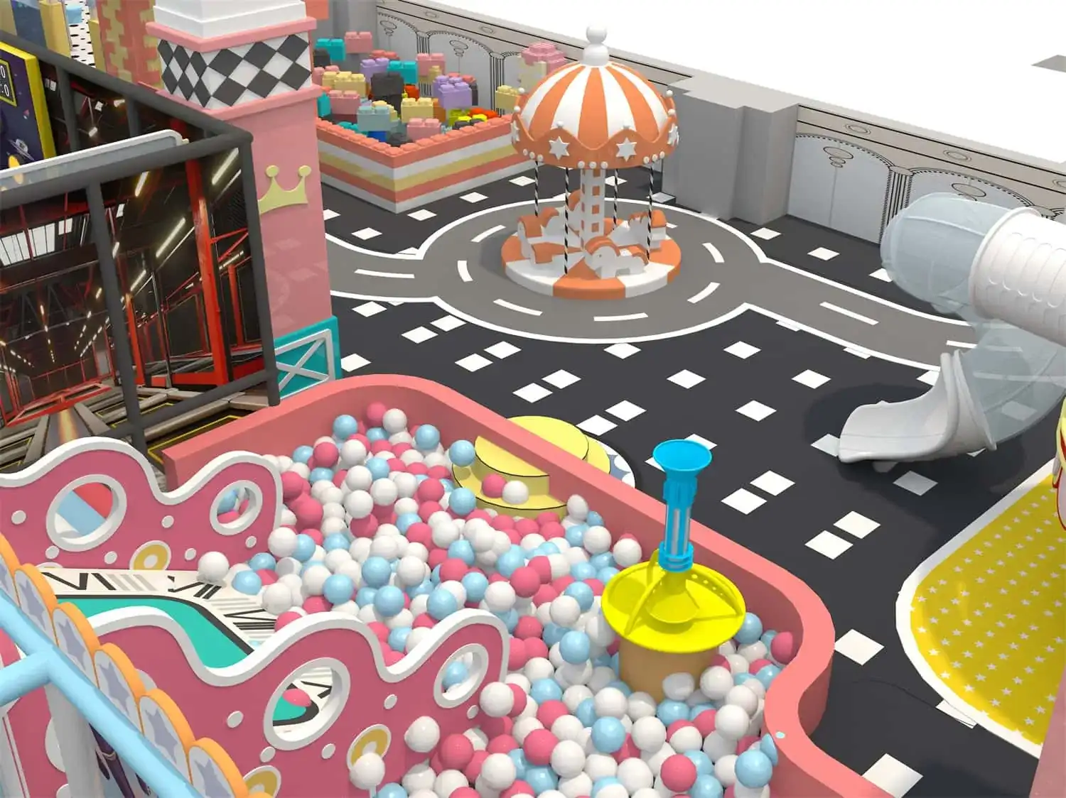 Colorful Series Indoor Trampoline Naughty Castle Children's Paradise HD-TTB112