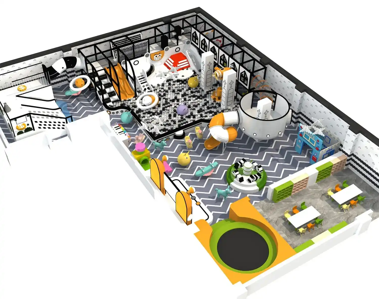Indoor Naughty Castle Trampoline Playground HD-TTB125