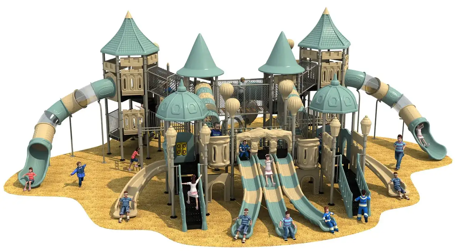 European-Korean Castle HD-HOH019 - Children‘s Slide Slide Combination